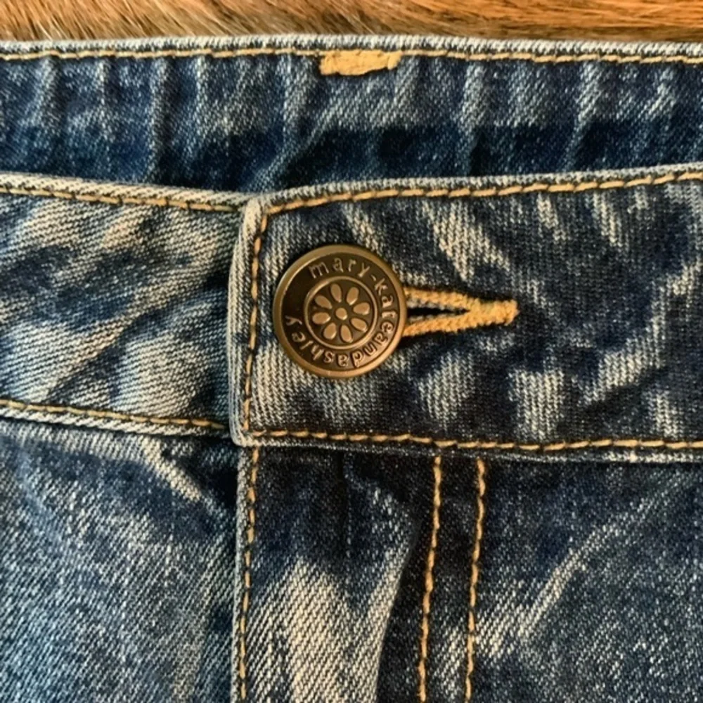 Pick a boo embroidered flowers Mini jeans skirt SZ 16 - Picture 4 of 10